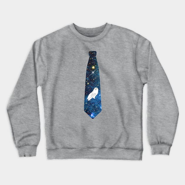 Tie - Owl and stars Crewneck Sweatshirt by helengarvey